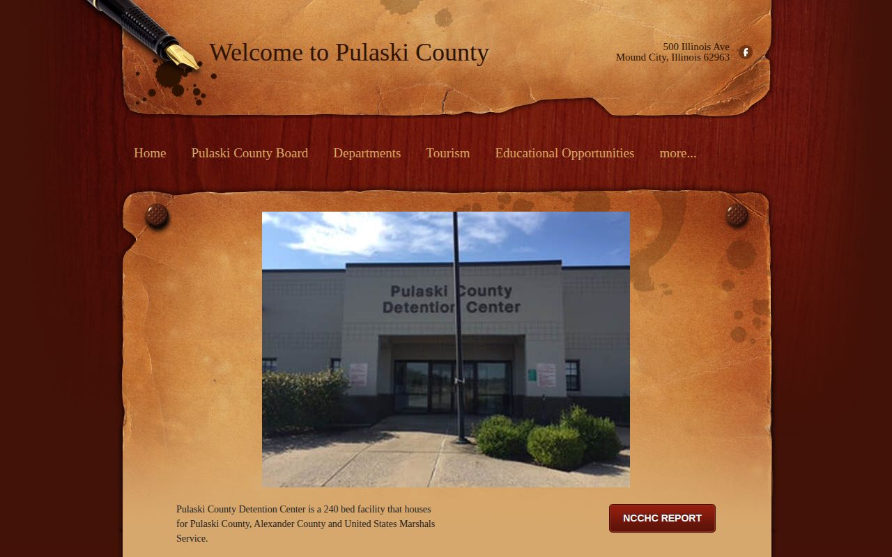 Pulaski County Detention Center page for Alexander County arrest custody records